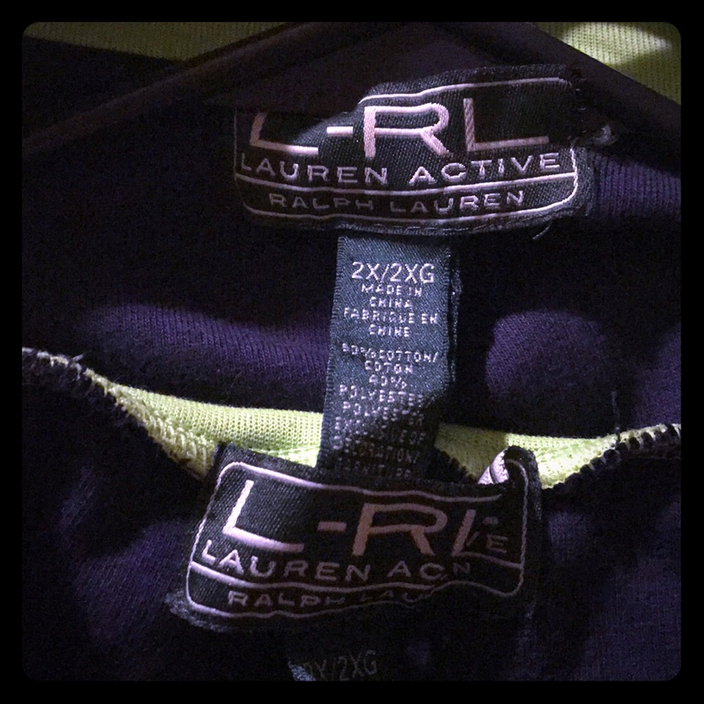 Ralph Lauren blue ,lime green striped track suit